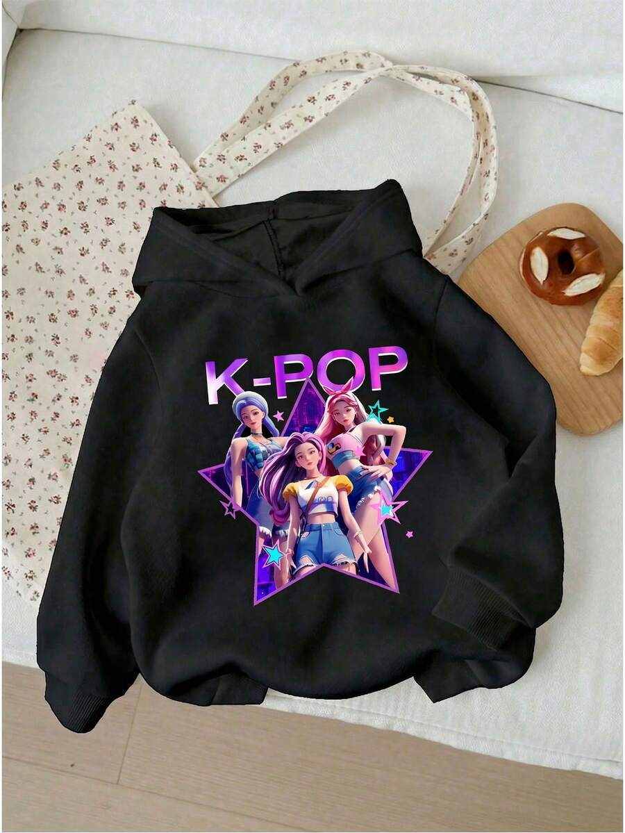 Young Girl' Fleece Sweatshirt - Black - Black - View 1