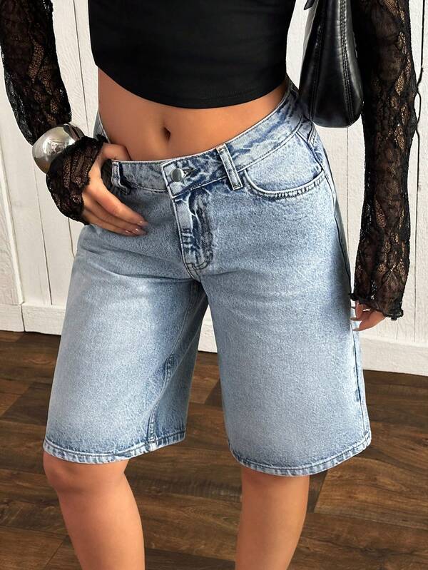EURMUSE Casual denim shorts voor dames met zakken