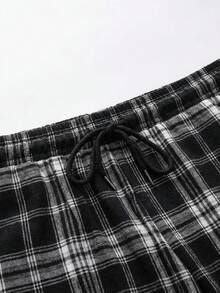 SWAVVY Men's Casual Loose Plaid & Striped Pants Men Summer Pants Set Men Wide Leg Pants