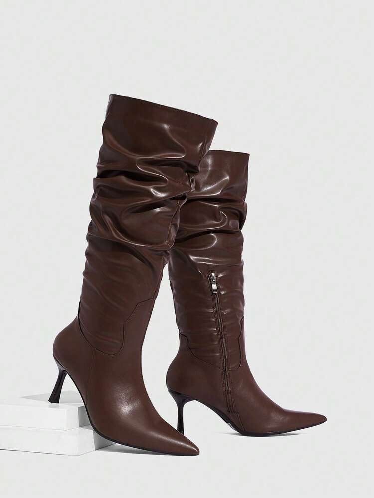 CUCCOO SZL Women's Fashion Pointed Toe High Heel Over-The-Knee Boots Valentine's Day Spring Shoes