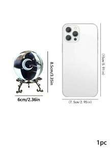 1个60毫米流星月亮3D水晶球装饰品，带底座，家居装饰，节日礼物，装饰品，生日/毕业典礼装饰品 - 彩色 - 查看 7