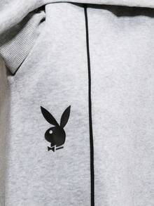 PLAYBOY X SUMWON Pantalones de chándal con globo y logo pequeño en el lateral, pantalones de chándal con cordón elástico para uso casual, cómodos y de invierno - Gris - Ver 5