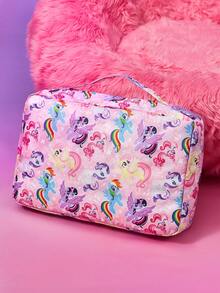 My Little Pony X SHEIN 可爱卡通图案印花旅行收纳袋，网状表面，分类收纳，多种尺寸可选，适用于各种尺寸的包袋，非常适合短途旅行、长途旅行、日常居家收纳等各种场景，适合男孩、女孩、男士、女士和学生，图案包含暮光闪闪、云宝黛西、柔柔、碧琪、珍奇、苹果嘉儿等卡通人物，象征友谊，是理想的礼物之选。 - 粉色 - 查看 6