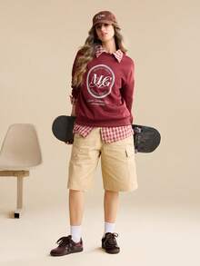 CUCCOO EASI Giày thể thao nữ đế bằng mũi tròn phối vải, chất liệu vải lanh thoáng khí màu xám, thích hợp mang hàng ngày và đi học. - Rỉ Nâu - Xem 11