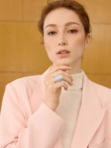 MOTF PREMIUM Anillo abierto minimalista chapado en oro de 18K - Dorado - Ver 7