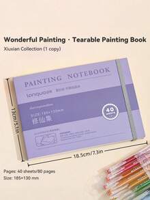 Madebyblanc 1本迷你便携可撕式素描本，40张，250gsm厚纸，适用于水彩、丙烯、马克笔、水粉、油画，硬封面艺术日记本，口袋手册，适合艺术家、成人、学生旅行写生日常练习，圣诞礼物，返校季艺术用品，绘画工具，创意礼品 - 均碼 - 查看 8
