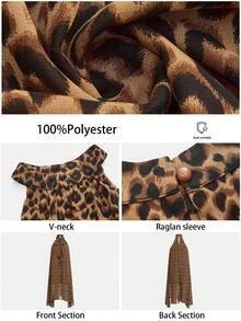 Maija Women's Leopard Print Halter Asymmetrical Hem Dress, Fashionable For Dates And Parties - Multicolor - View 4