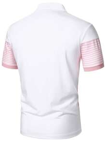 Manfinity Homme 男士条纹短袖休闲/商务 Polo 衫 - 彩色 - 查看 2