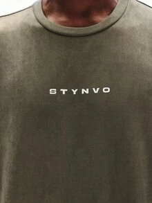 STYNVO Men's Minimalist Printed Round Neck Short Sleeve T-Shirt