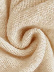 Franclia 纽扣开襟开衫、针织裤和披肩 - 卡其色 - 查看 7