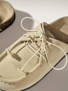 Solecia Women's Casual Versatile Commuting Lace-Up Flats - Apricot - View 5