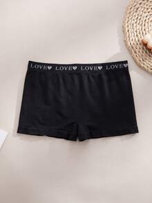 6条/套 爱心无缝舒适女士三角内裤，运动休闲低腰内裤 - 黑色 - 查看 6