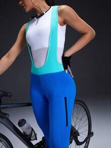 Powerista Women's Cropped Bib Cycling Pants - Royal Blue - View 5