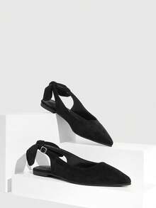 CUCCOO SZL Zapatos casuales de mujer con diseño de nudo y punta afilada - Negro - Ver 10