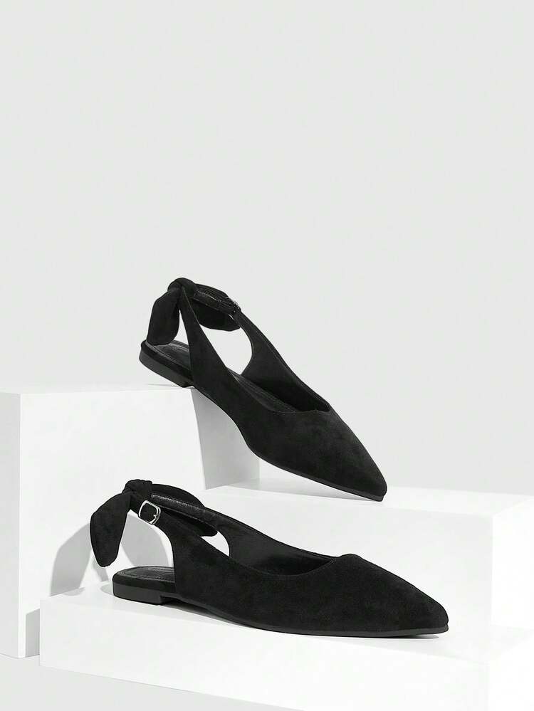 CUCCOO SZL Women's Pointed Toe Knot Design Casual Slip-On Shoes Valentine's Day