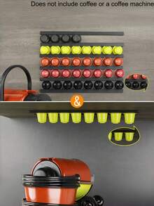 1 Set Of 6 Coffee Capsule Storage Racks, Compatible With Any Coffee Capsule Storage Racks And Kitchen Storage Organization Shelves(Excluding The Coffee And Coffee Machine Shown In The Image.) - Multicolor - View 7