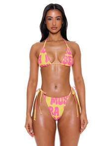 Musera Resort 印花比基尼上衣，Y2K风格，性感度假风，可爱泳装，海滩夏季款 - 彩色 - 查看 5