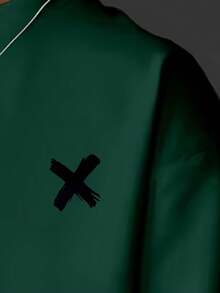 Manfinity Dauomo 男士街头时尚休闲印花短袖T恤 - 綠色 - 查看 4