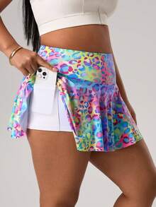 Rhythm Era Pantalon-jupe sport minimaliste décontracté en camouflage pour femmes grandes tailles, printemps/été - Multicolore - Voir 5