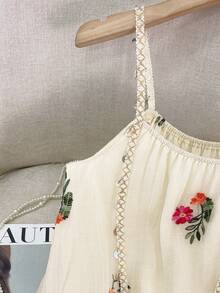 GlowEve Women's Floral Embroidery Slip Dress, Casual Style - Multicolor - View 6