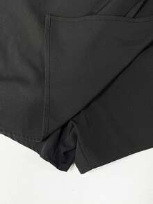 Franclia 两件套女士撞色波点印花无袖上衣和纯色短裤套装 - 黑色 - 查看 7