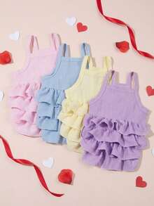 PETSIN 1 件涤纶蓝天白云吊带公主裙，淑女风连衣裙，时尚可爱芭蕾舞风格吊带裙，适合猫狗穿着，室内外均可穿着。 - 彩色 - 查看 4