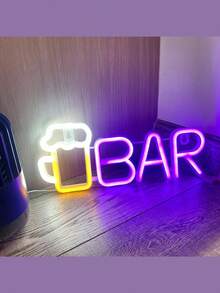 1PC Neon Bar Sign,LED Neon Bar Cup Logo , Battery Or USB Powered Neon Light For Home Bar, Bar, Party Wall Decor - Multicolor - View 12