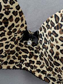 DesireSculpt 2pcs Women's Rhinestone Strap Underwire Bra Set - Multicolor - View 6