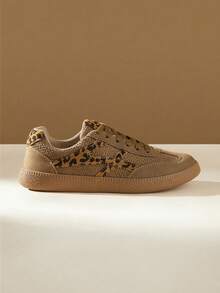 CUCCOO EASI Zapatillas de deporte minimalistas y versátiles de moda para mujer - Estampado de leopardo - Ver 2