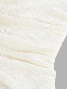 SHEIN Tween Girl Jacquard Textured Fabric Casual Round Neck Sleeveless Side Ruched Tie-Dye Dress - White - View 4