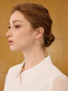 MOTF PREMIUM 18K镀金极简几何圆形耳环 - 金黃色 - 查看 4