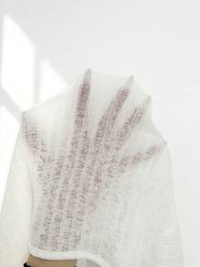 INAWLY Women's White Lightweight Cover Up Thin Shawl Collar Cover Up Long Sleeve Top - White - View 7