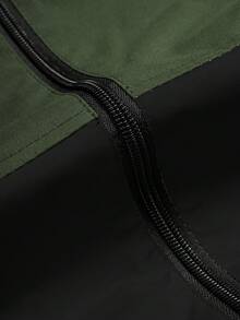 Manfinity Homme Men Long Sleeve Two Tone Letter Graphic Drawstring Hooded Outdoor Windbreaker Jacket, For Fall - Army Green - View 5