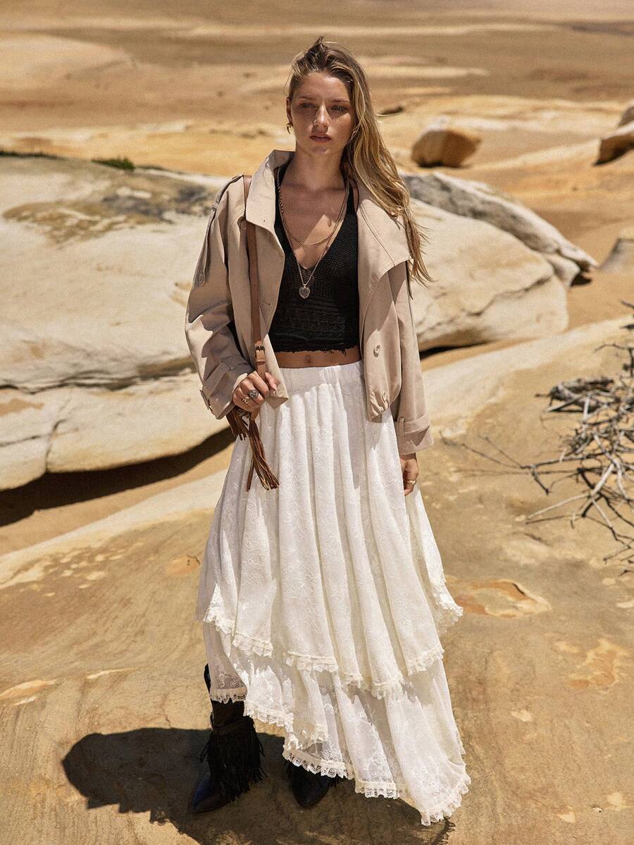 MOTF STUDIO WOMEN'S DOUBLE-BREASTED LAPEL SHORT TRENCH COAT