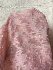 Ceyna 大码女式提花 Polo 领宽松蝙蝠袖衬衫 - 藕粉色 - 查看 7