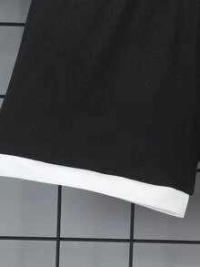 SHEIN Explorewe 男童二合一字母拼接短袖圆领T恤短裤套装，带徽章，适合夏季穿着。红色男童套装，适合儿童度假、旅行、放松、日光浴、夏季穿着。 - 酒紅色 - 查看 6