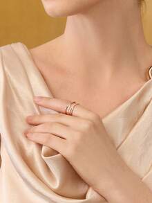 MOTF PREMIUM NHẪN HÌNH BẦU TRỜI SAO TỐI GIẢN, THIẾ - Hoa hồng vàng - Xem 5