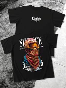 Manfinity LEGND Men's Casual Slogan & Figure Print Street Style T-Shirt, Summer Street Wear Tee - Black - View 2