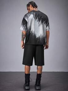 Manfinity VCAY Men's Loose Fit Digital Print Short Sleeve T-Shirt Set - Grey - View 2