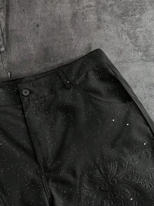 AXEPEAK 男士短袖单排扣工装口袋衬衫和短裤休闲套装 - 黑色 - 查看 3