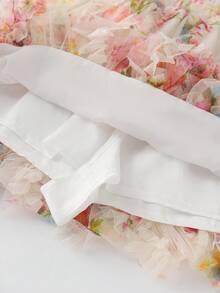 Franclia Women's Sweet Pleated Floral Print A-Line Skirt (Irregular Print) - Multicolor - View 5