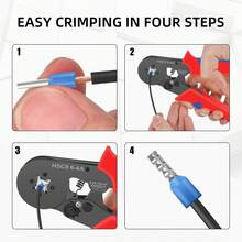 专业棘轮压线钳套装，压线工具 HSC8 6-4/6-6，电工压线钳，适用于线端套管端子，电路维修，套管压接工具套装，用于线套管连接器的管状压接钳，线套管压接套件 - 彩色 - 查看 5