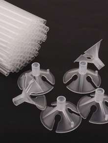 40Pcs, Plastic Balloon Fixing Buckle And Rod, Simple And Transparent Balloon Holder, Suitable For Party Use - Transparent - View 3