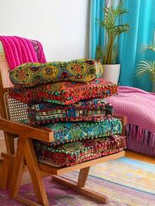 1 PC Thick Soft Comfortable Wear Resistant Non Slip Bottom Easy Clean Bohemian Moroccan Style Round Meditation Cushion Throw Pillow Butt Pad Zafu Seat Cushion Floor Seat Cushion For Living Room Bedroom Office Gaming Chair Multi Functional Home Decor Chair Cushion Home Decor Essentials - Multicolor - View 1