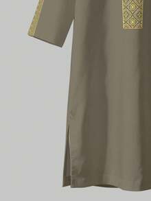 Young Boy Classic Retro Floral Print Round Neck Long Sleeve Shirt - White - View 6