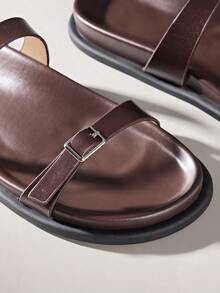 Solecia 女士搭扣设计休闲日常凉鞋 - 鏽棕色 - 查看 5