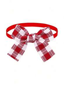 PETSIN 1 Piece Pet Valentine's Day Red Plaid Stripe Bow Tie Collar Pet Bow Tie Necklace Pet Accessory Valentine's Holiday Pet Supplies