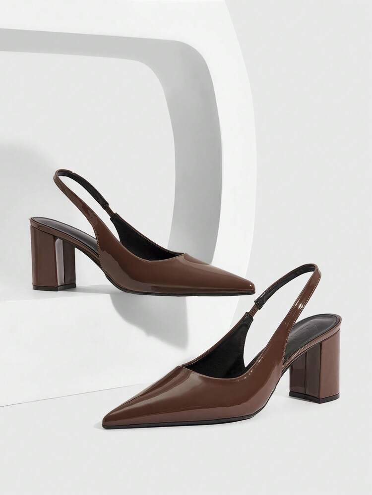 CUCCOO SZL Women's Pointed Toe Thick Heel High Heels, Elegant Sexy Fashion Pumps For Dates, Afternoon Tea, Parties, Formal Events, And Daily Wear