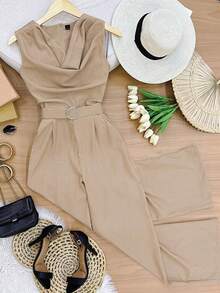 GlowEve Monos elegantes y con estilo para mujeres en verano - Caqui - Ver 1