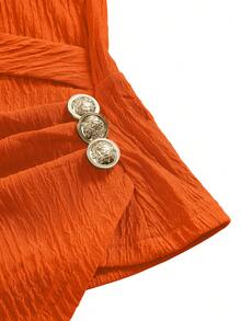 SOLERSUN Áo khoác Giáng sinh cỡ lớn, Áo thun công sở kiểu phương Tây, Áo camisole nữ màu đỏ trơn thanh lịch không tay cổ xếp ly dáng ôm, Áo cổ chữ V gợi cảm, Thích hợp cho đi làm, Vải đỏ có họa tiết, Hoàn hảo cho hẹn hò và tiệc tùng. Họa tiết bông tuyết, người tuyết, bánh gừng, tuần lộc, kẹo gậy, Phong cách Thu/Đông. - trái cam - Xem 7